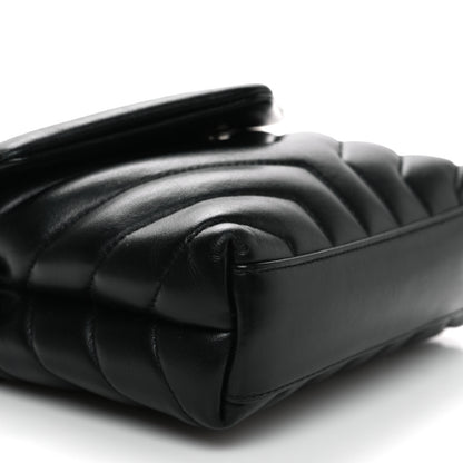 Saint Laurent Calfskin Y Quilted Monogram Monochrome Toy Loulou Crossbody Bag Black 9 of 11