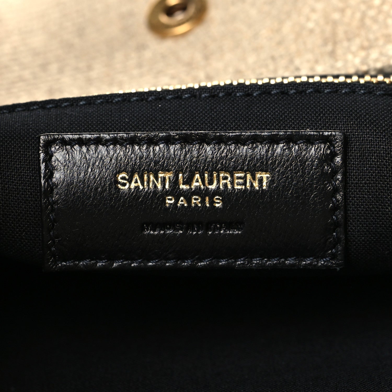 Saint Laurent Linen Calfskin Rive Gauche North South Tote Natural 6 of 10