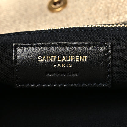 Saint Laurent Linen Calfskin Rive Gauche North South Tote Natural 6 of 10