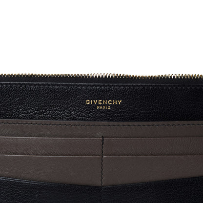 Givenchy Calfskin GV3 Wristlet Zip Card Holder Black Grey 6 of 6
