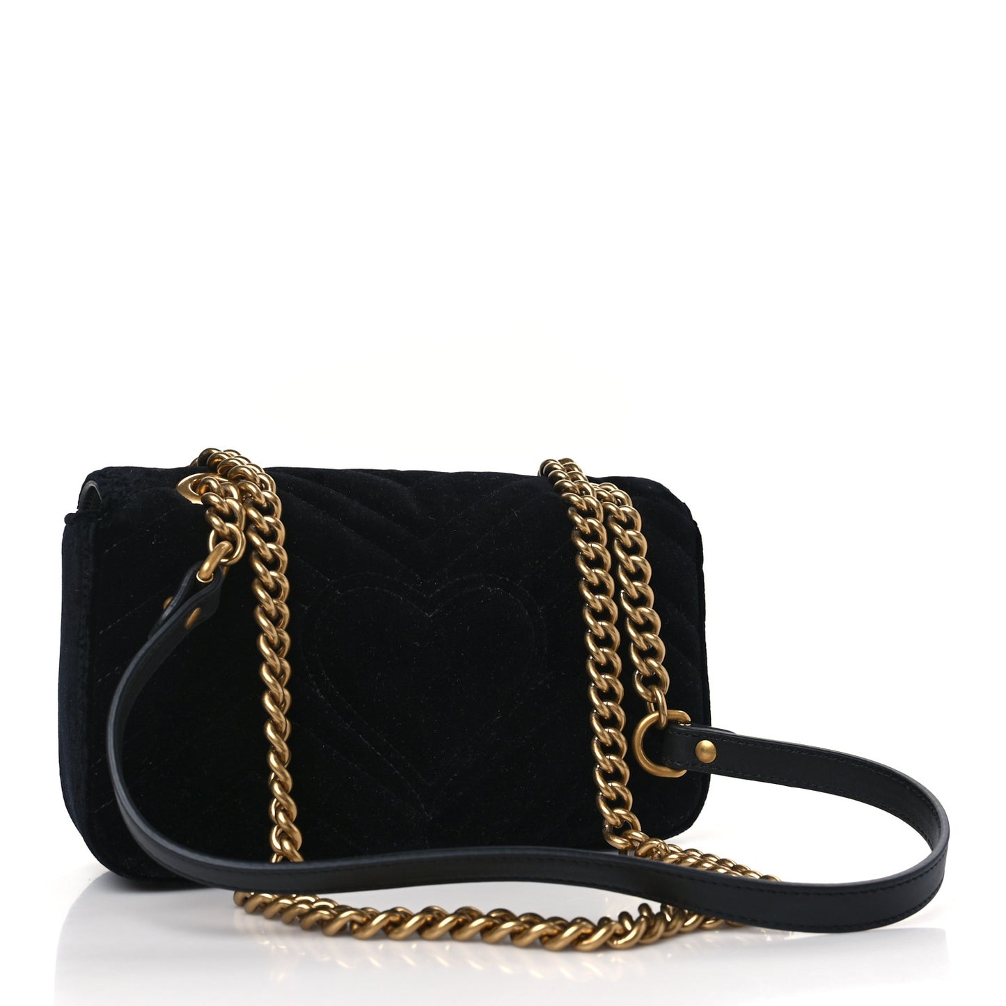 Velvet Matelasse Mini GG Marmont Shoulder Bag Black