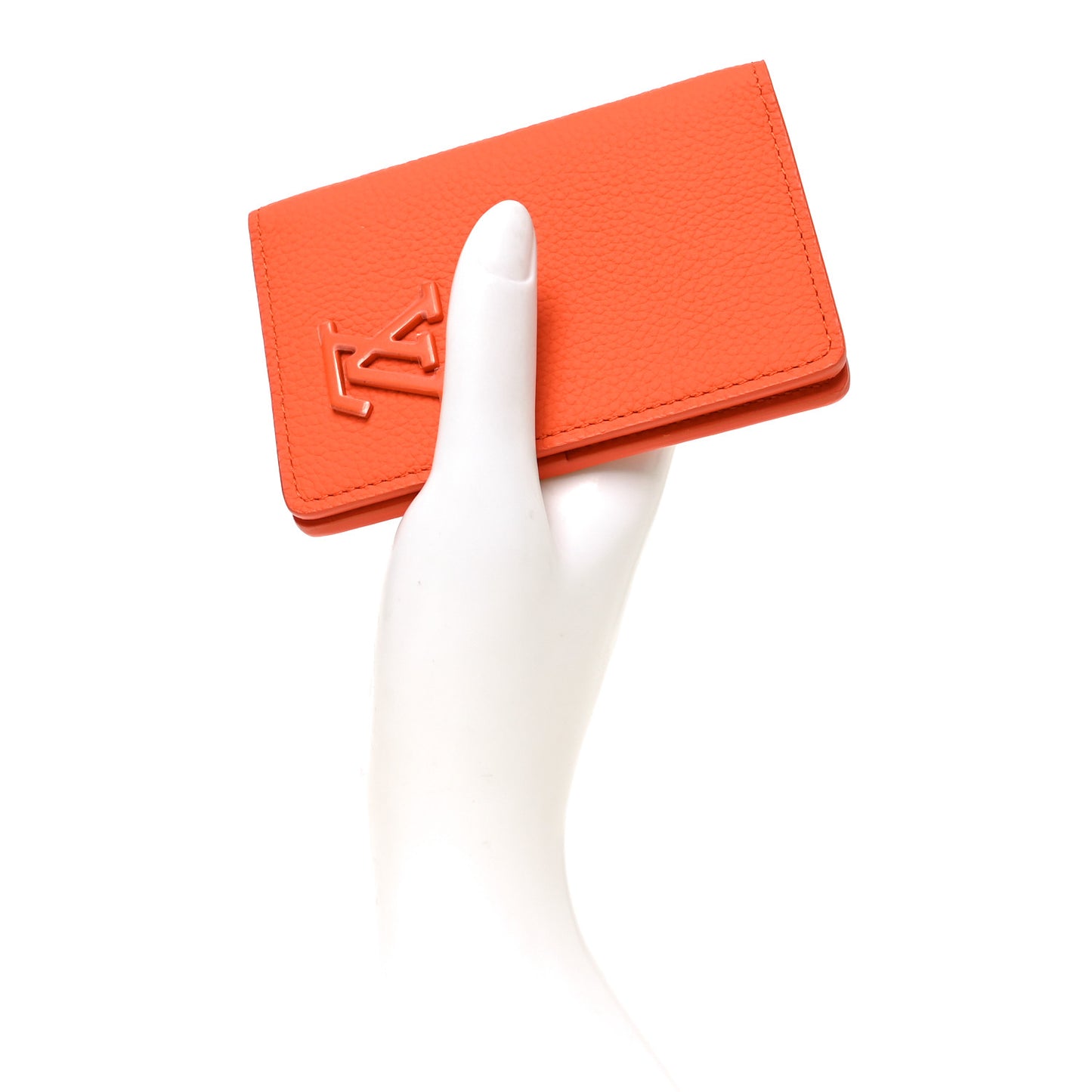 Grained Calfskin Aerogram Pocket Organizer Orange