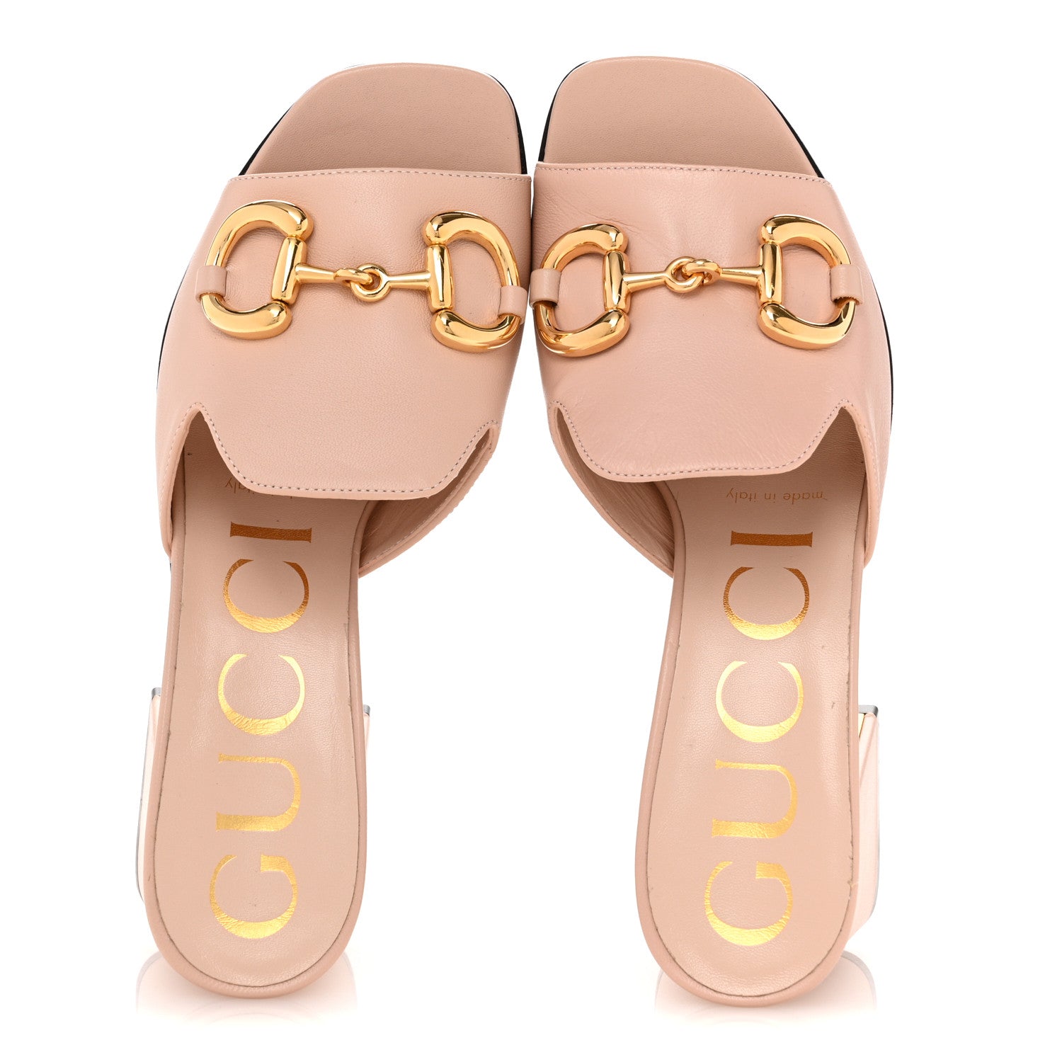 Gucci Nappa Horsebit 75mm Slide Sandals 35.5 Skin Rose 2 of 10