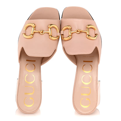 Gucci Nappa Horsebit 75mm Slide Sandals 35.5 Skin Rose 2 of 10