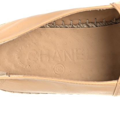 Chanel Lambskin CC Espadrilles 37 Beige Black 10 of 10