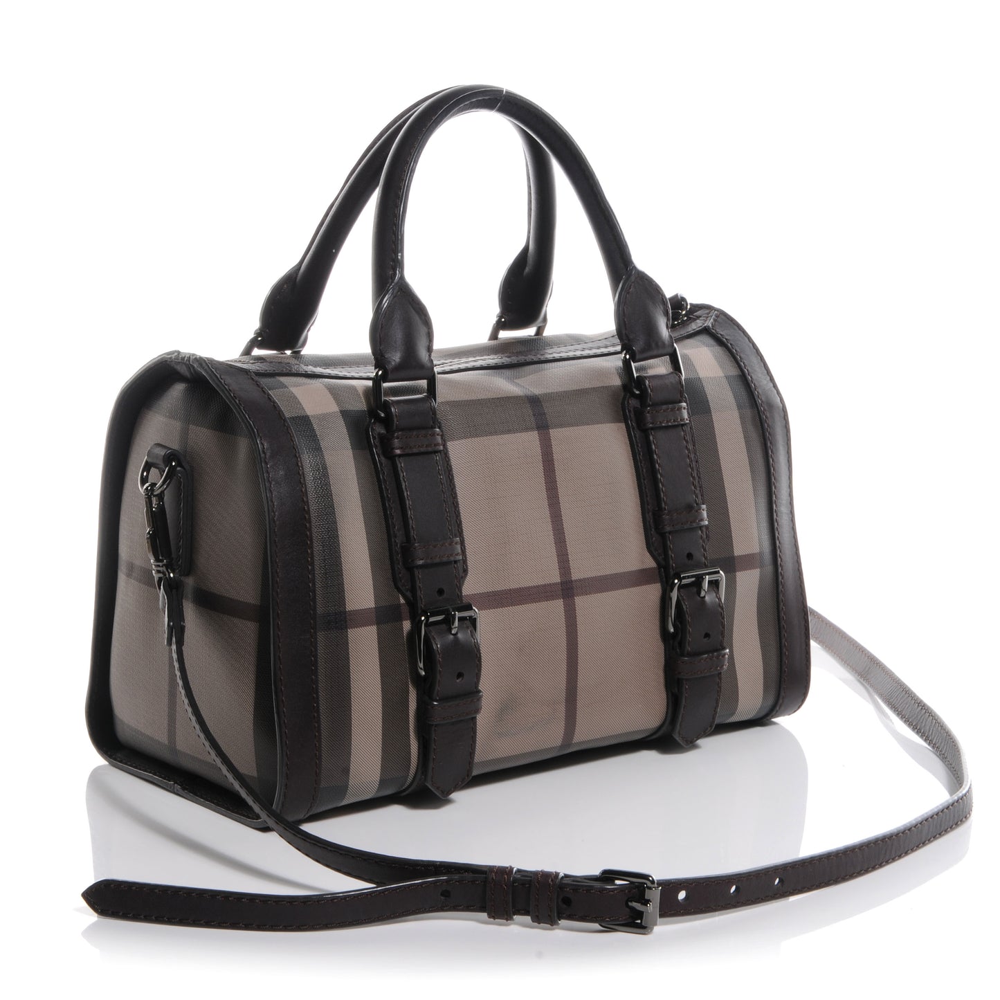Smoked Check Bowler Bag Brown