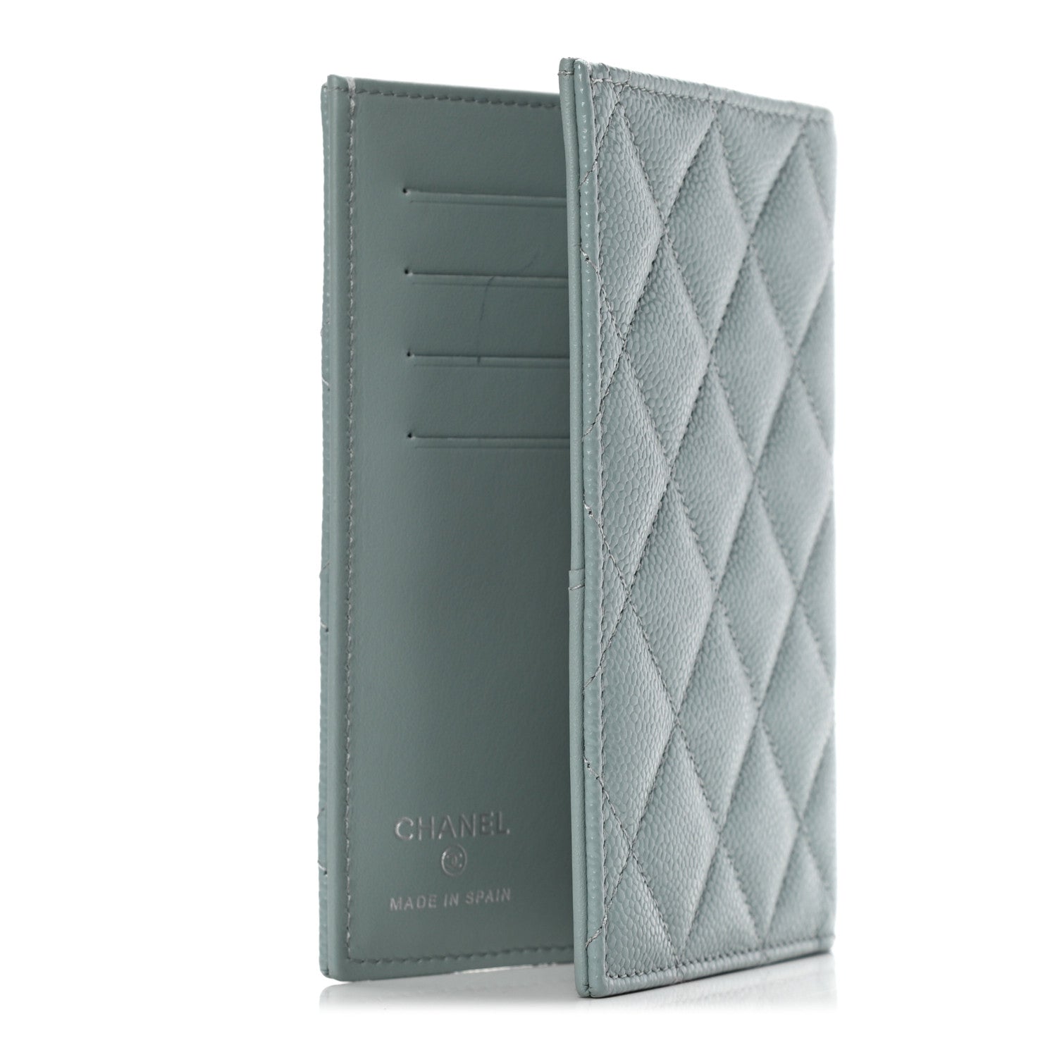 Chanel Caviar Quilted Passport Holder Blue 2 of 5