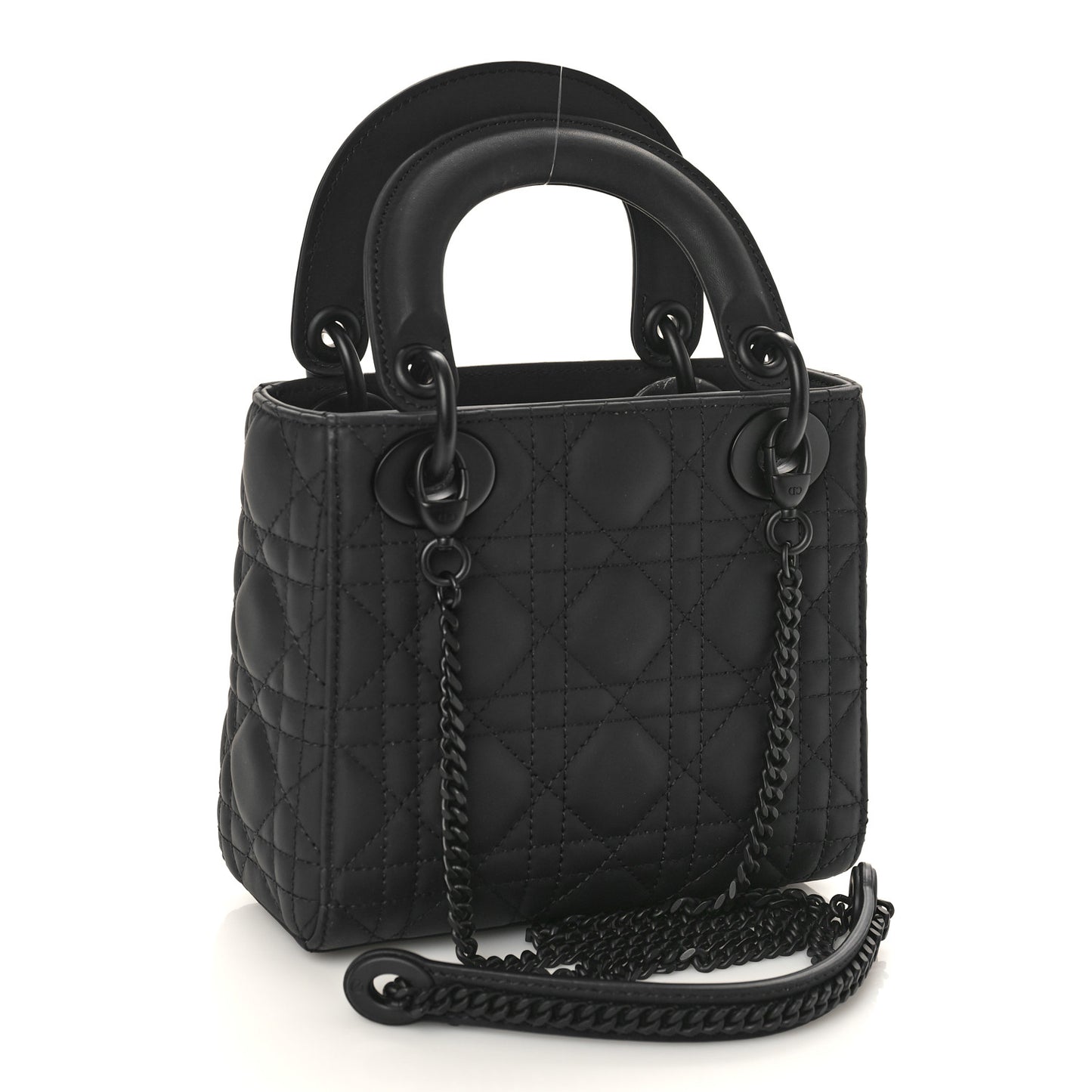 Ultra Matte Calfskin Cannage Mini Lady Dior Black