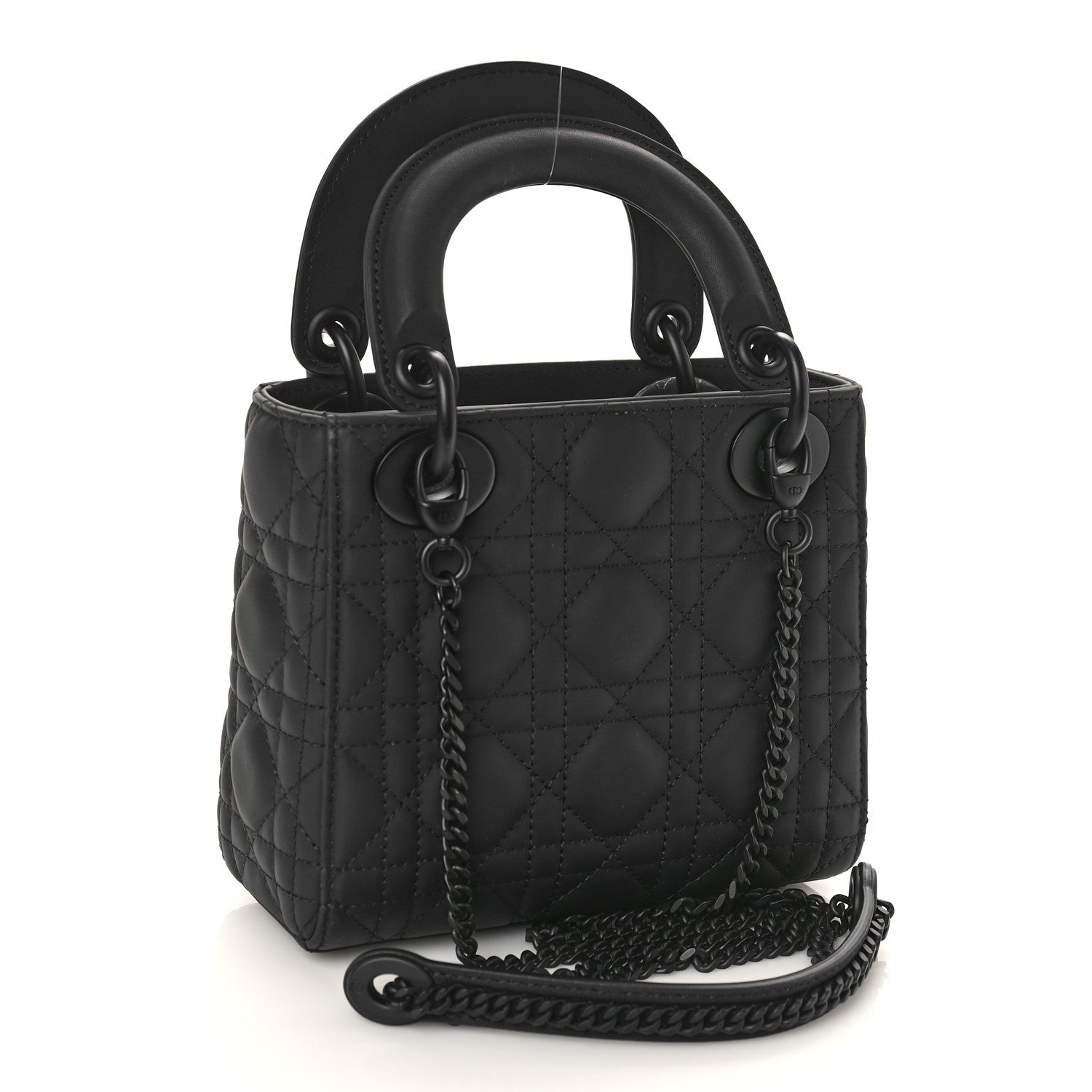 Christian Dior Ultra Matte Calfskin Cannage Mini Lady Dior Black 3 of 8