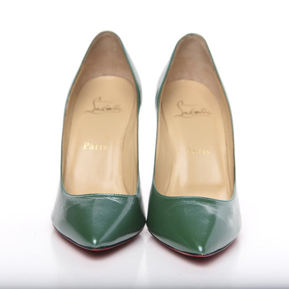 Christian Louboutin Kid Pigalle Follies 100 Pumps 38 Green Paint 2 of 9