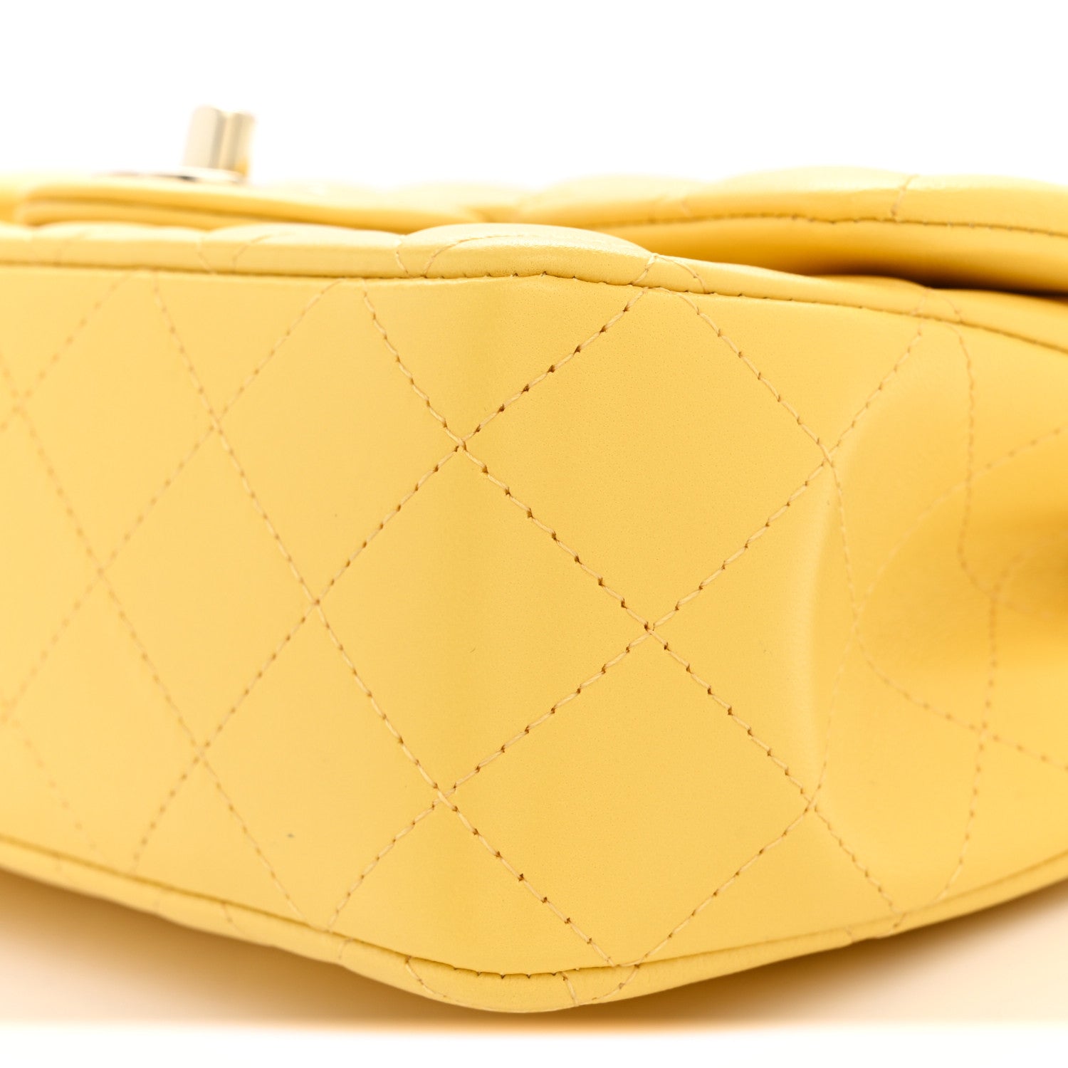 Chanel Lambskin Quilted Mini Rectangular Flap Yellow 10 of 11