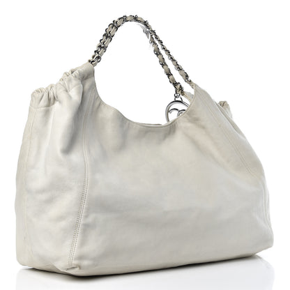 Chanel Distressed Caviar XL Coco Cabas White 3 of 16