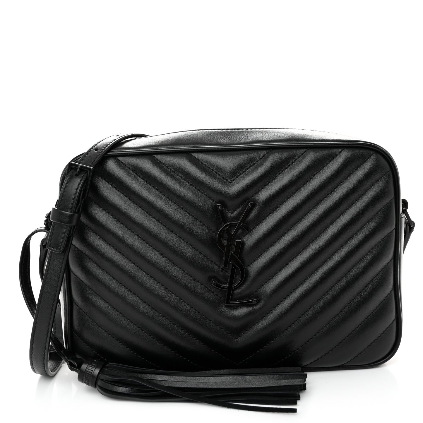 Calfskin Matelasse Monogram Monochrome Lou Camera Bag Black