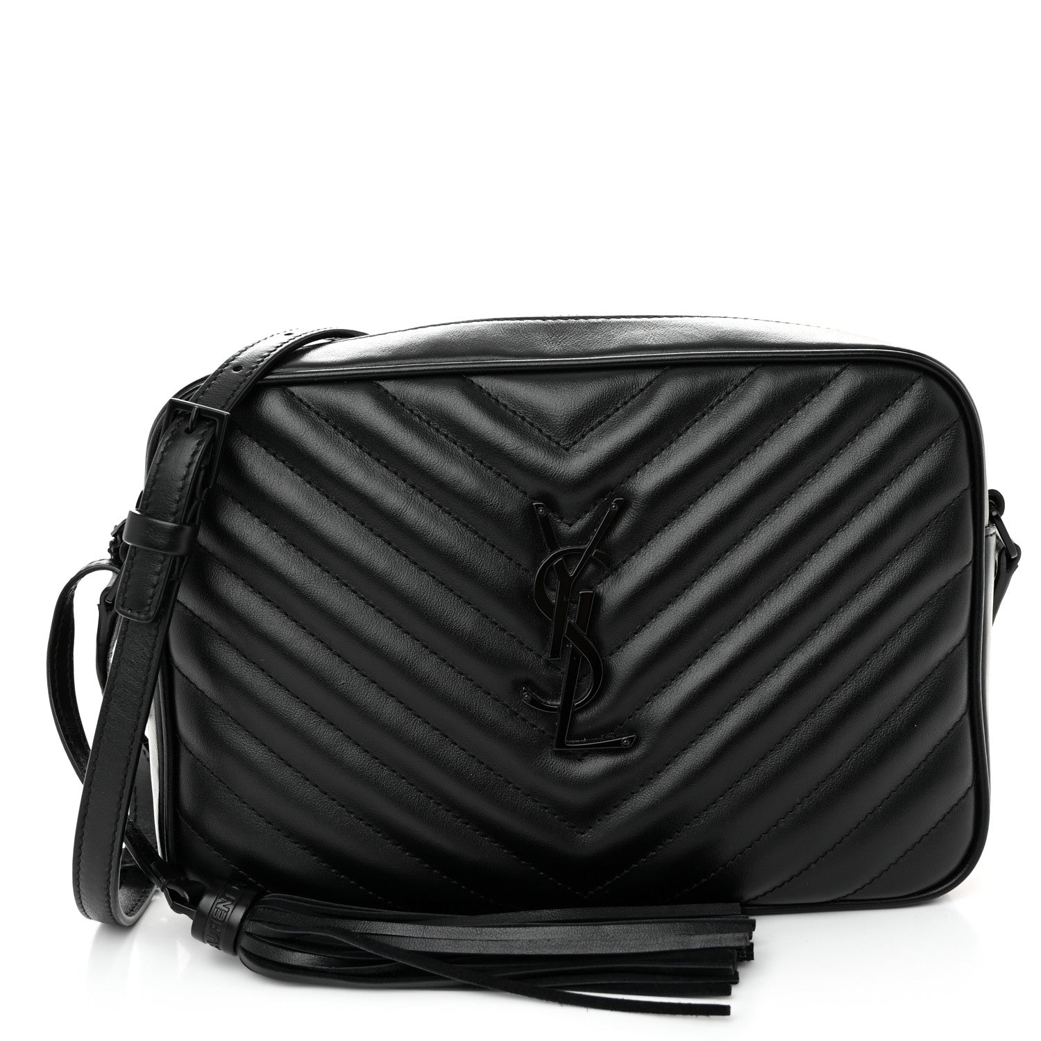 Saint Laurent Calfskin Matelasse Monogram Monochrome Lou Camera Bag Black 1 of 10