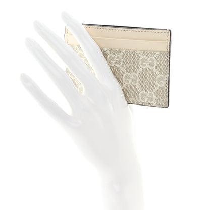 Gucci GG Supreme Monogram Calfskin Card Holder Beige Mystic White 2 of 6