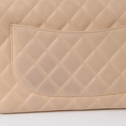 Chanel Caviar Quilted Jumbo Single Flap Beige Clair 10 of 12