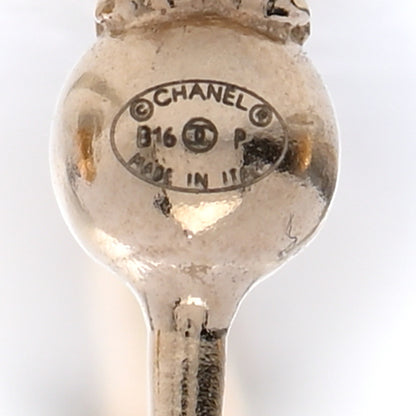 Chanel Pearl Dangle Earrings Gold 4 of 5
