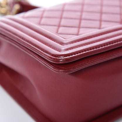 Chanel Lambskin Quilted Medium Boy Flap Dark Red 11 of 13