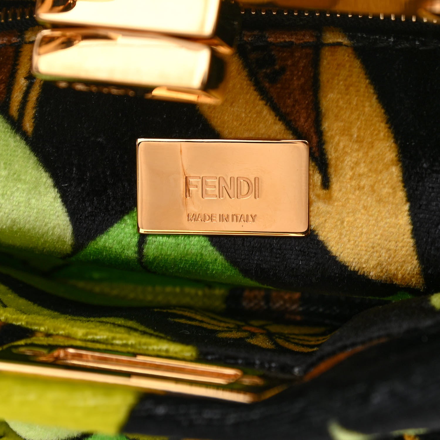 Fendi Velvet Dream Garden Small Peekaboo Click Bag Verde Multicolor Black 7 of 10