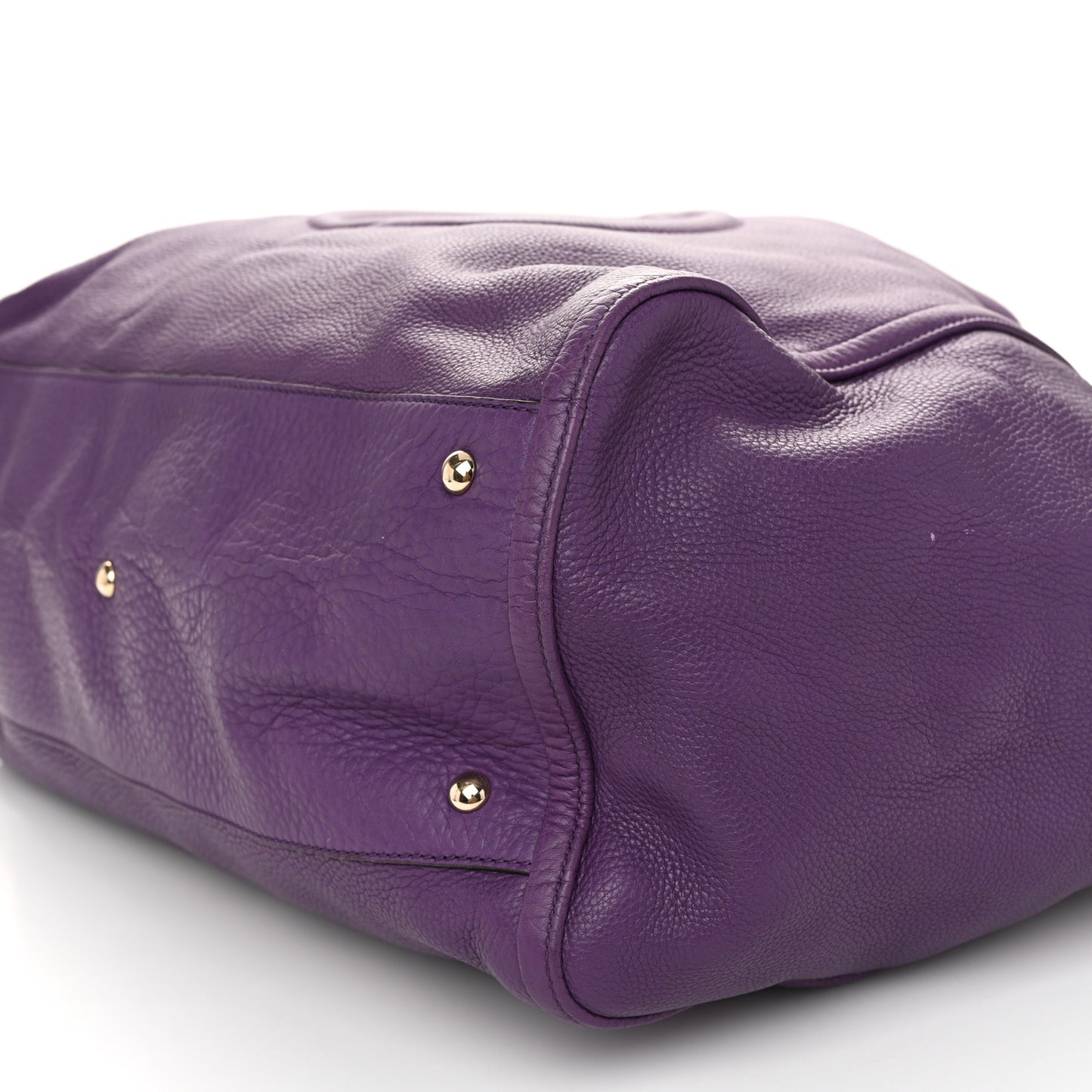 Pebbled Calfskin Large Soho Shoulder Bag Shine Purple