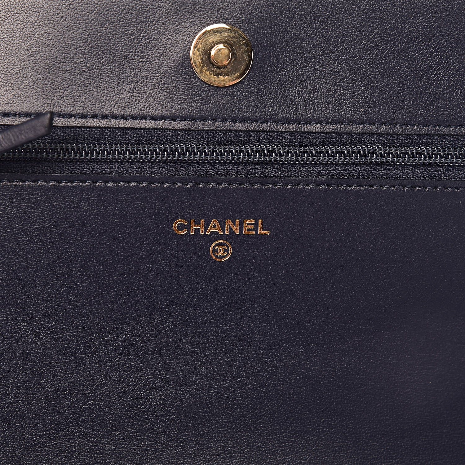 Chanel Caviar Chevron Quilted Boy Wallet On Chain WOC Blue 6 of 14