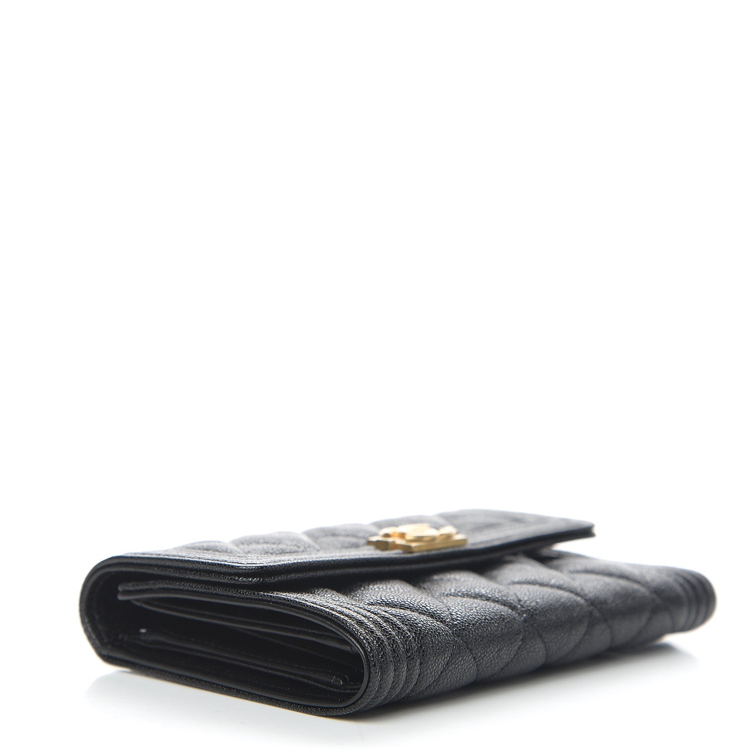 Chanel Caviar Quilted Medium Boy Flap Wallet Black 3 of 7