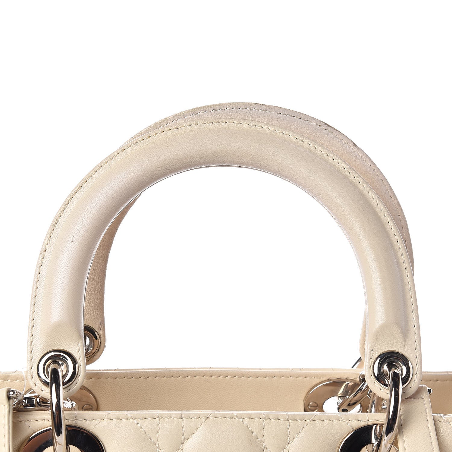 Christian Dior Lambskin Cannage Medium Lady Dior Light Beige 12 of 21
