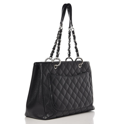 Chanel Caviar Quilted Grand Shopping Tote GST Navy Blue 3 of 9