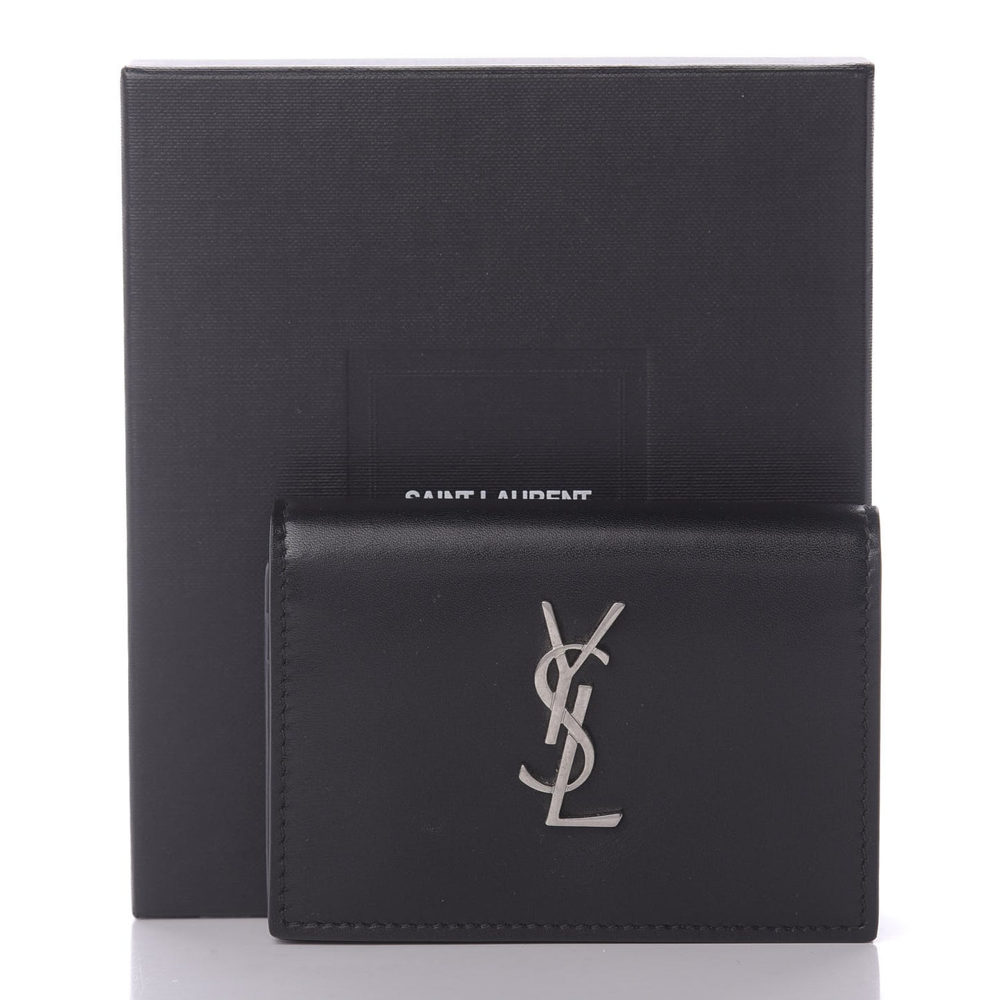 Lambskin Monogram Card Case Black