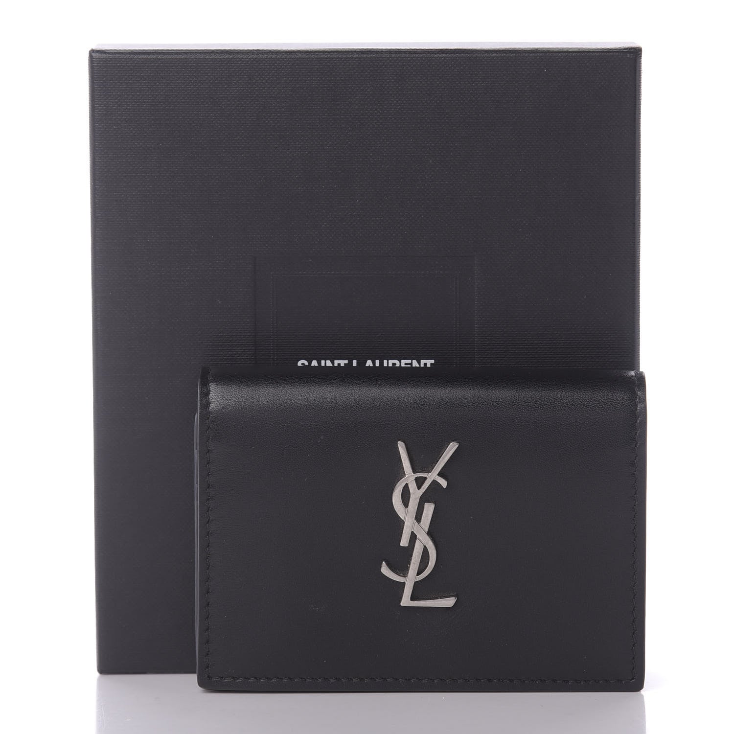 Saint Laurent Lambskin Monogram Card Case Black 7 of 7