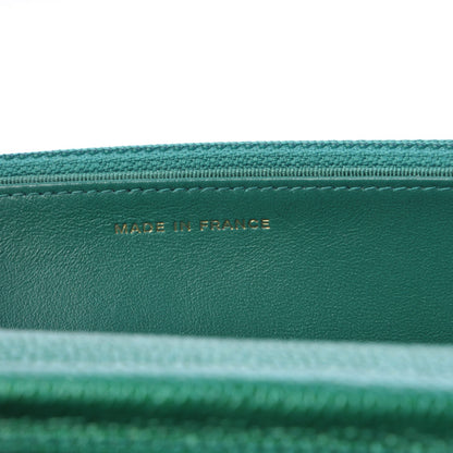 Chanel Metallic Caviar Quilted Wallet On Chain WOC Green 7 of 9