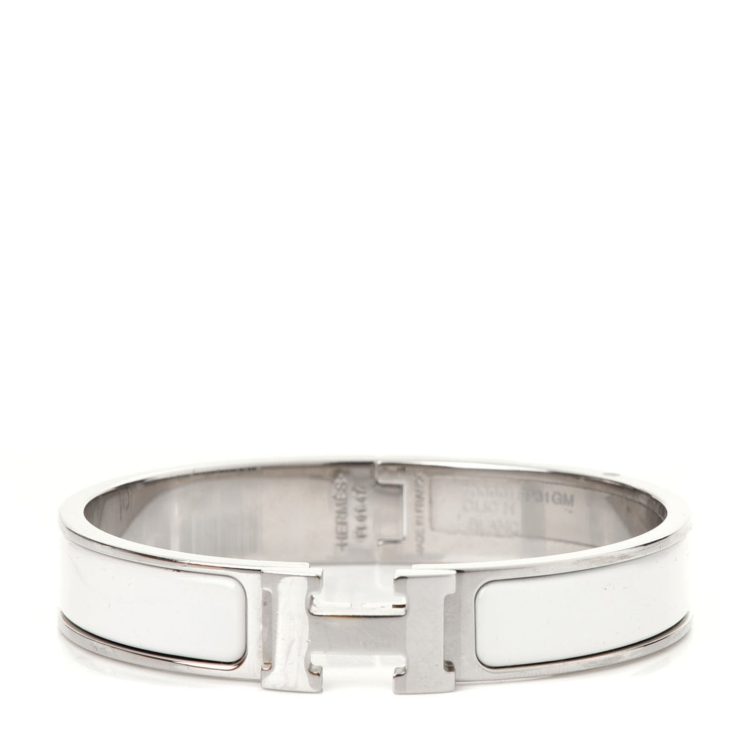 Enamel Narrow Clic Clac H Bracelet GM White