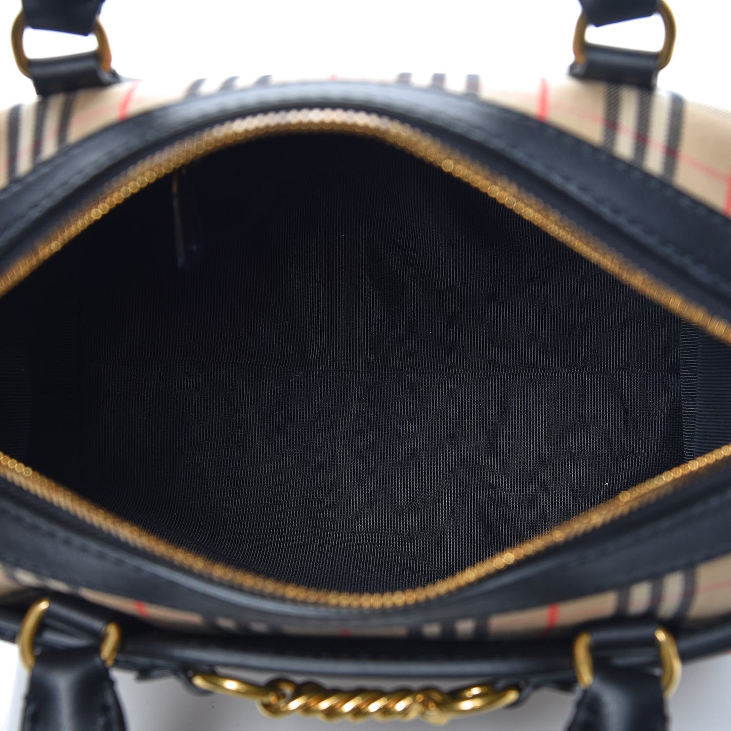 Smooth Calfskin 1983 Knight Check Link Bowling Bag Black