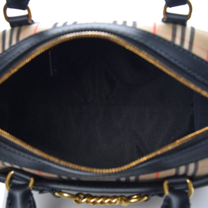 Burberry Smooth Calfskin 1983 Knight Check Link Bowling Bag Black 5 of 11