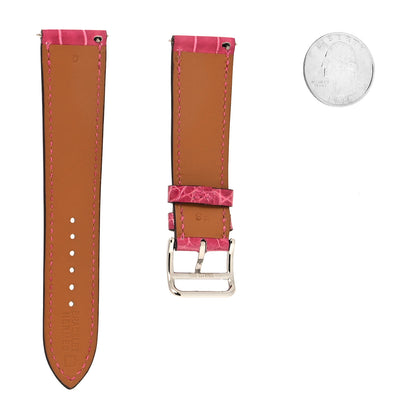 Hermes Alligator Heure H Hour Watch 30mm Strap Framboise 2 of 5