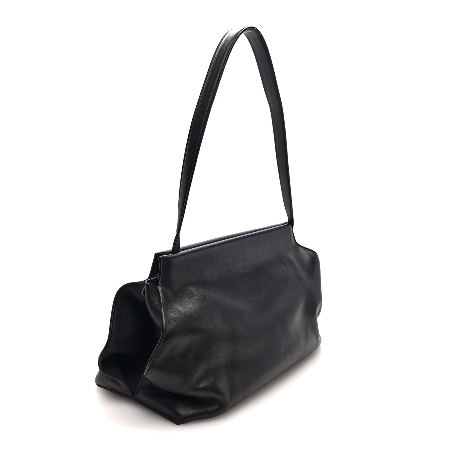 Saddle Calfskin Sienna Shoulder Bag Black