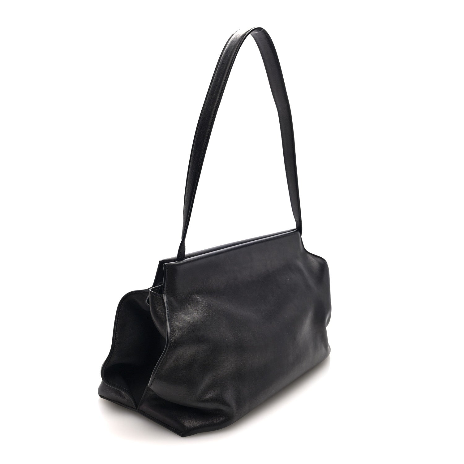 The Row Saddle Calfskin Sienna Shoulder Bag Black 3 of 9