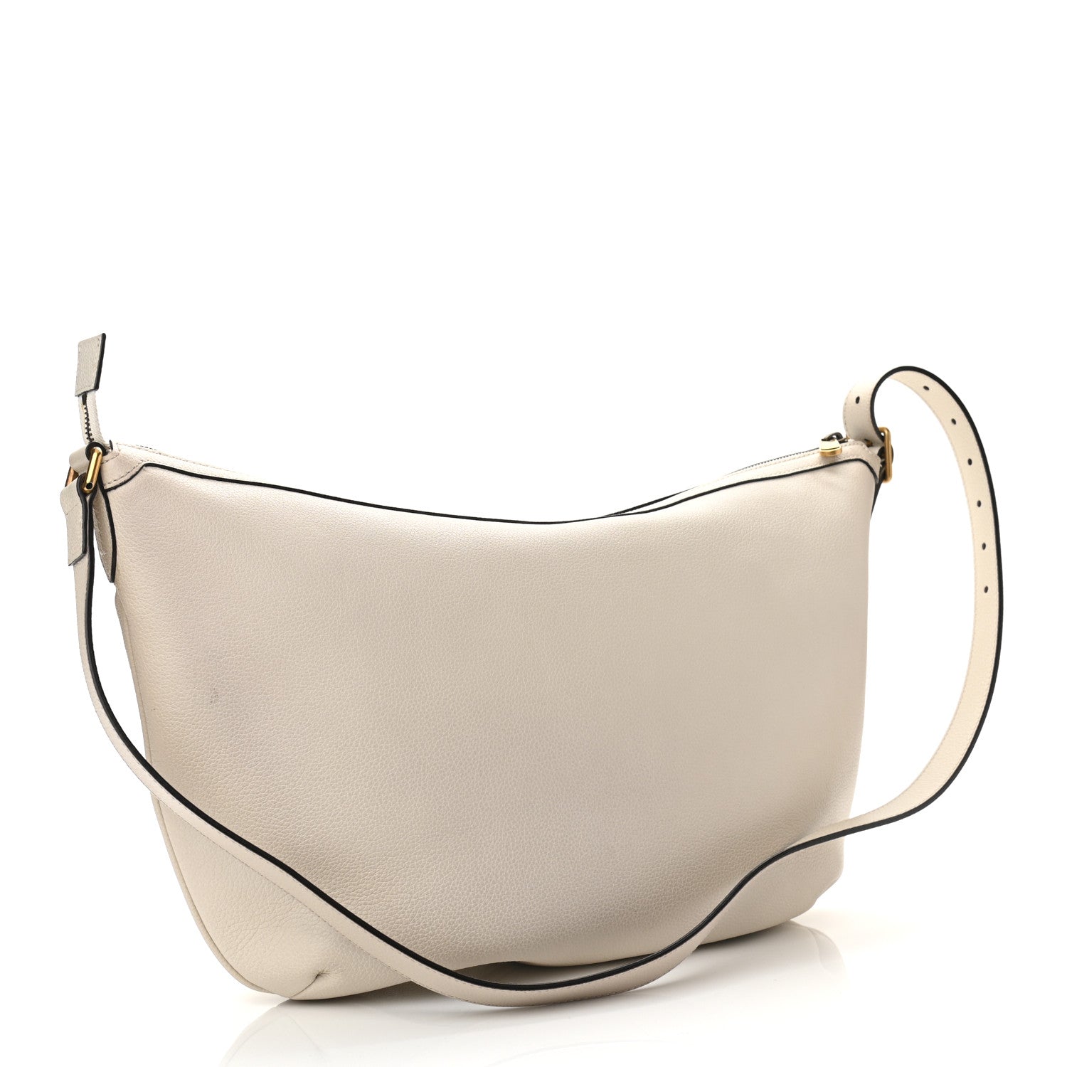 Gucci Grained Calfskin Logo Half Moon Hobo White 3 of 10