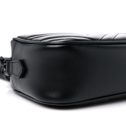 Gucci Calfskin Matelasse Monochrome Small GG Marmont Chain Shoulder Bag Black 6 of 8