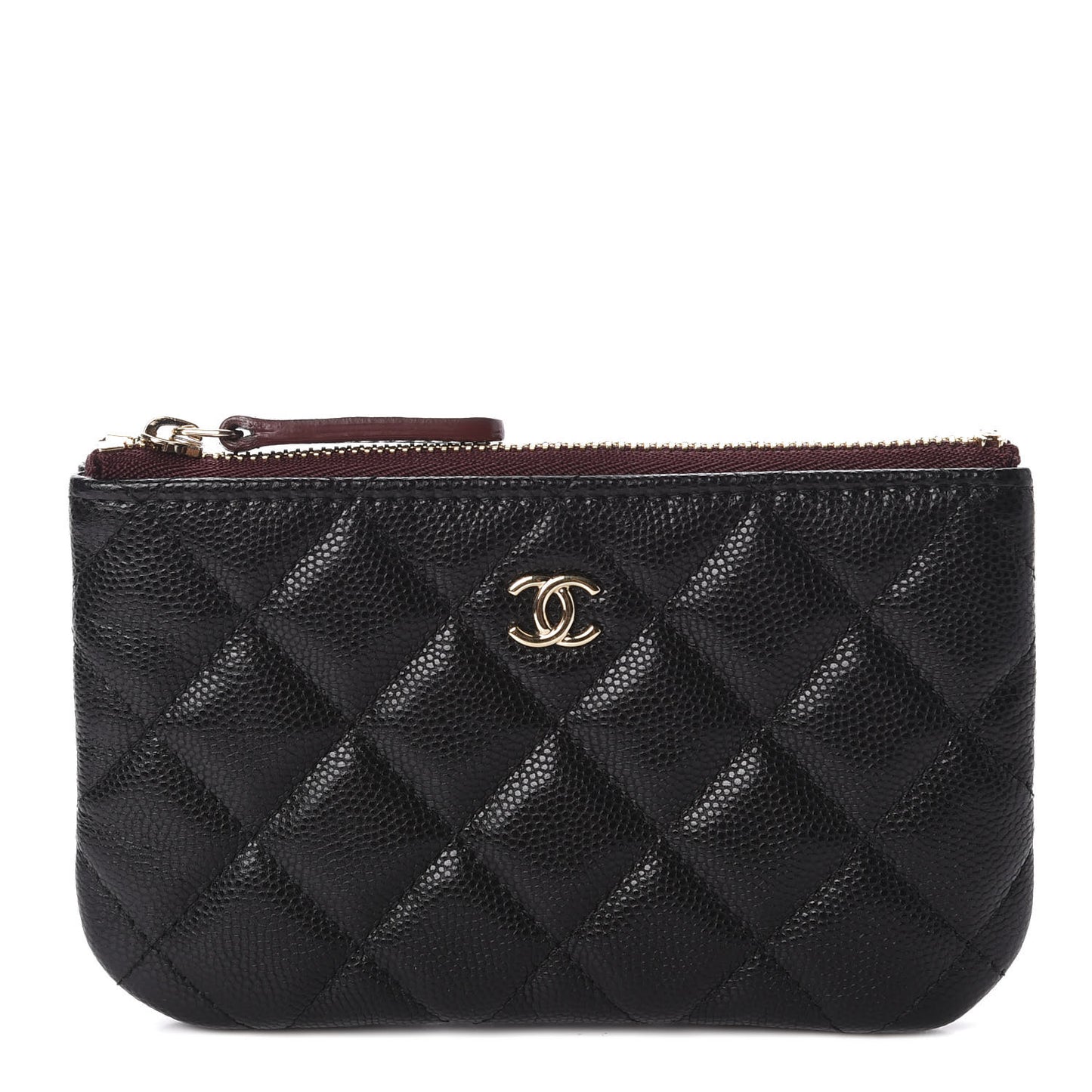 Caviar Quilted Small Cosmetic Case Black