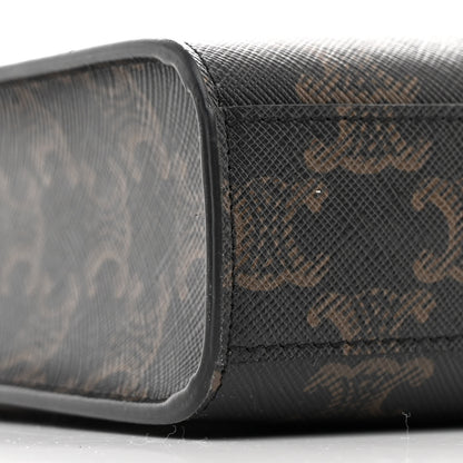 Celine Triomphe Canvas Calfskin Mini Vertical Cabas Tan 8 of 9