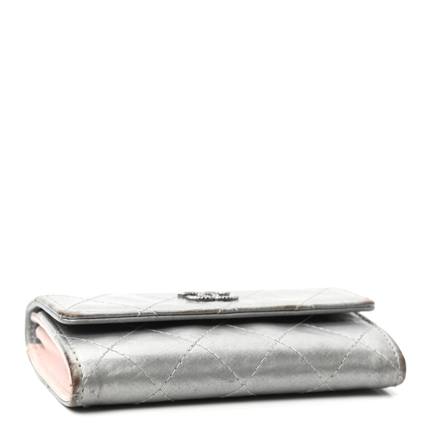 Chanel Metallic Calfskin Quilted Palette Card Holder Silver 4 of 10