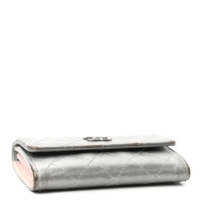 Chanel Metallic Calfskin Quilted Palette Card Holder Silver 4 of 10