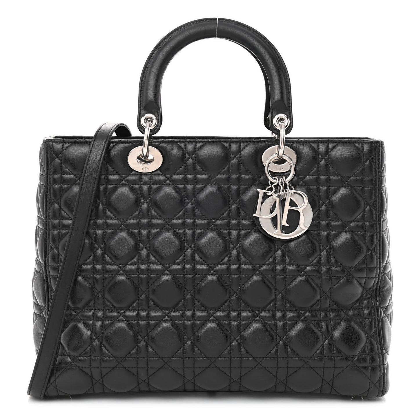 Lambskin Cannage Large Lady Dior Black