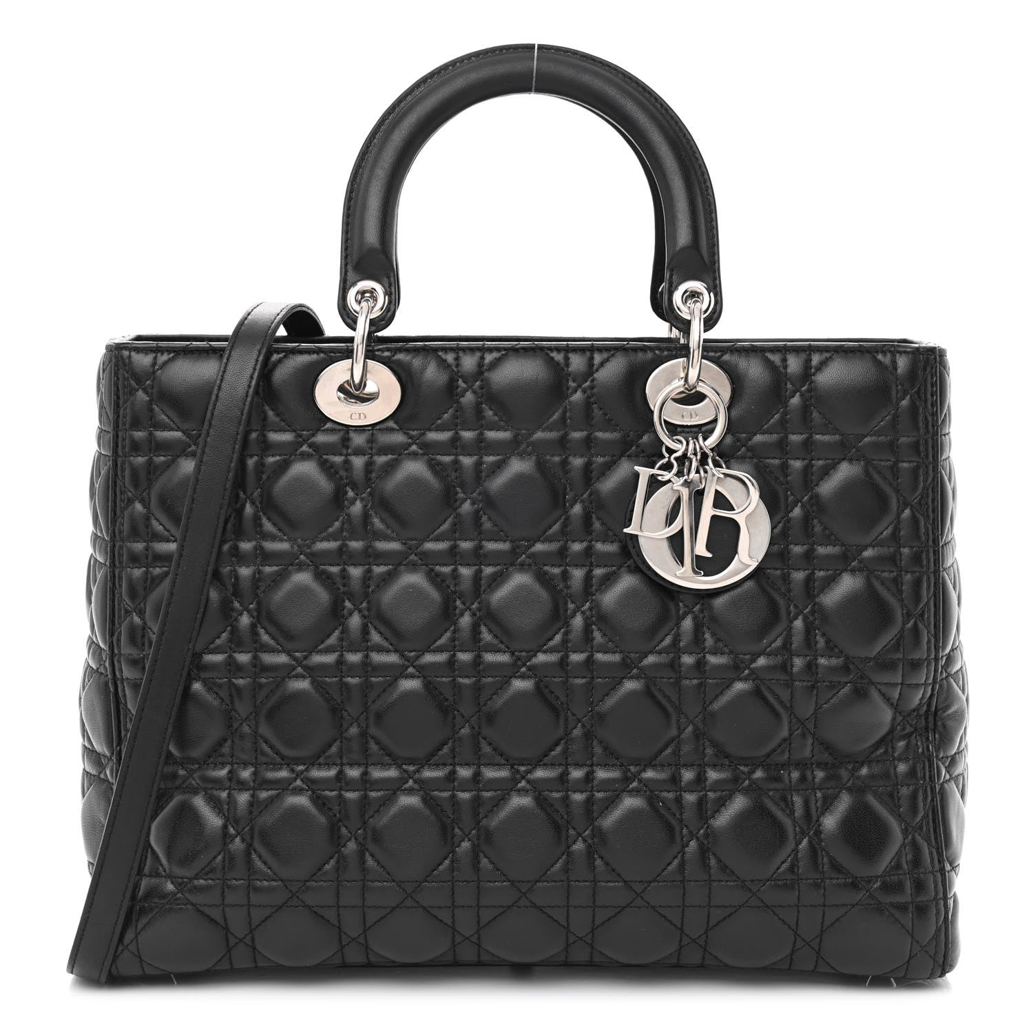 Christian Dior Lambskin Cannage Large Lady Dior Black 1 of 14