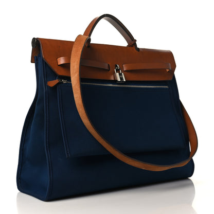 Hermes Toile Vache Hunter Herbag Zip 39 MM Bleu De Malte 4 of 16