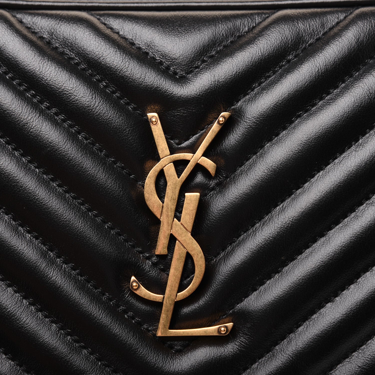 Saint Laurent Calfskin Matelasse Monogram Lou Camera Bag Black 12 of 17