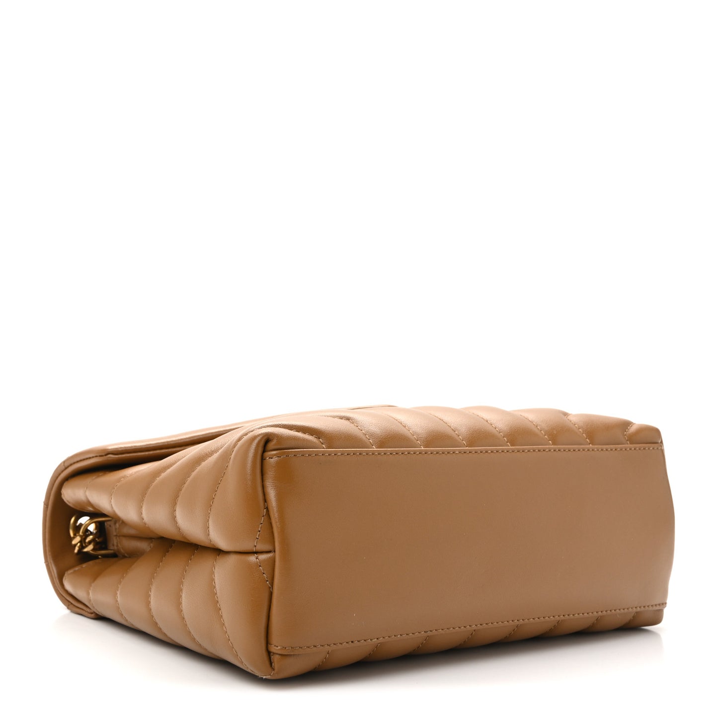 Calfskin Y Quilted Monogram Small Loulou Chain Satchel Dark Natural
