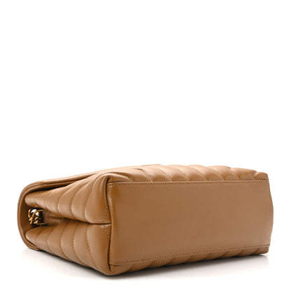 Saint Laurent Calfskin Y Quilted Monogram Small Loulou Chain Satchel Dark Natural 4 of 10