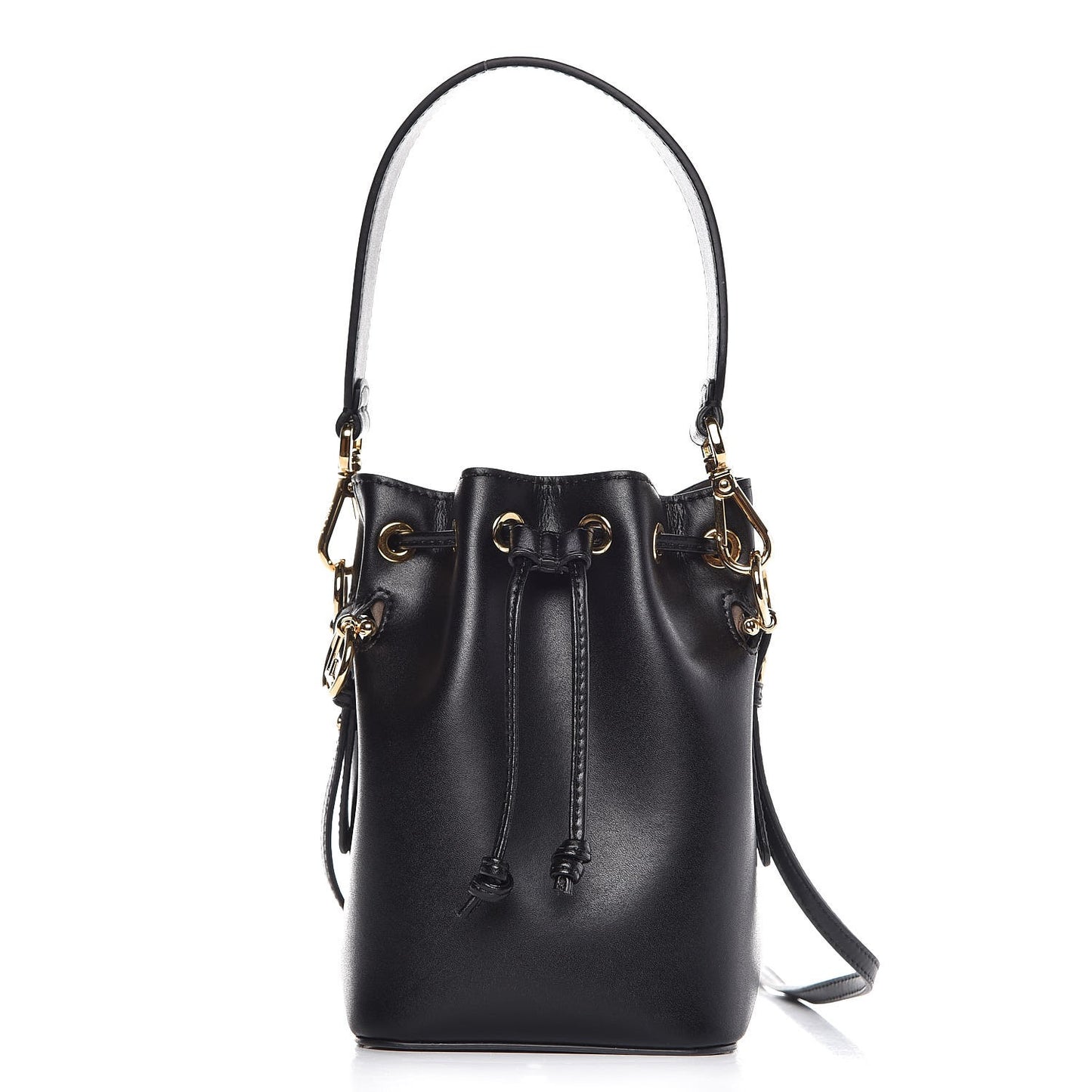 Vitello Liberty Lucido F is Fendi Mini Mon Tresor Bucket Bag Black